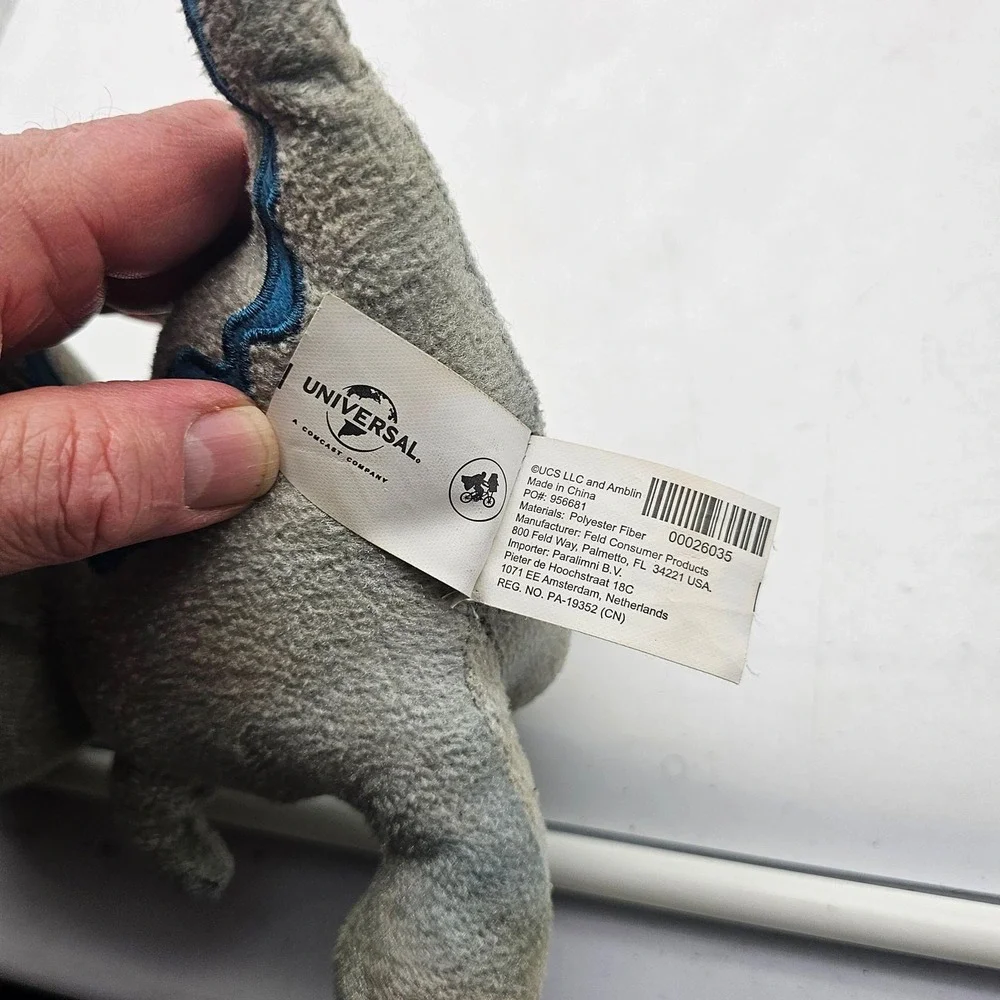 Jurassic World Live Tour Velociraptor Plush Stuffed Toy Small Gray Washable Cute